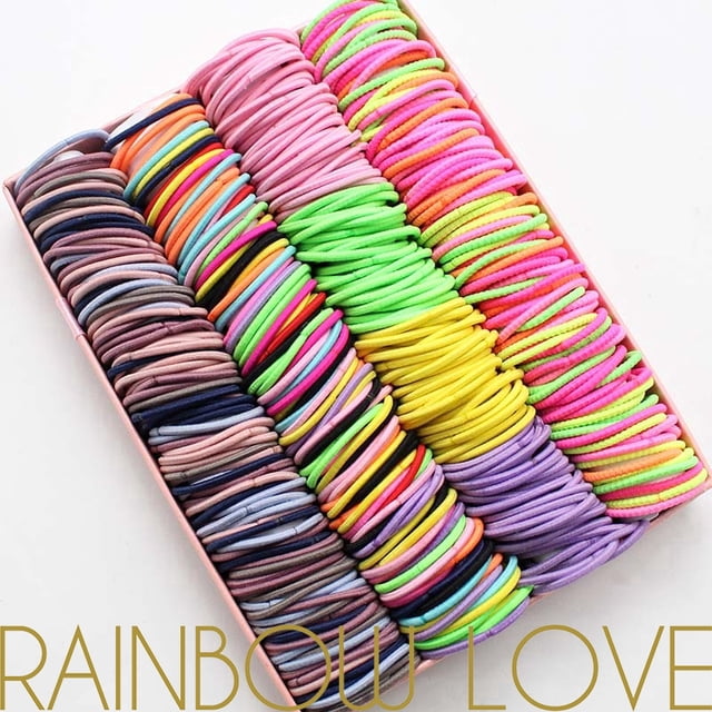 50 pzs ligas elásticas para el cabello de nailon color dulce para niñas/ligas elásticas para el cabello Seguro y Básico para niños/femenino Gao Jiahui unisex