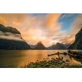 thumbnail image 2 of Zhu, Hua 32x23 White Modern Wood Framed Museum Art Print Titled - Milford Sound, 2 of 4