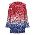 thumbnail image 4 of Kvture 4th of July Tops for Women Henley V Neck Button 3/4 Sleeve Blouse Independence Day Patriotic T Shirts Summer D Red Tees M, 4 of 5