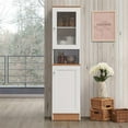 thumbnail image 2 of Hodedah 63" Tall Slim Open Shelf Plus Top Kitchen Pantry in White Wood, 2 of 4