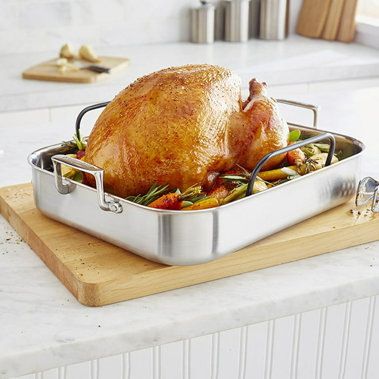 Multiclad Pro Triple Ply Stainless Cookware 16 Roasting Pan with Rack