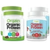 Orgain - Organic Vegan, Non-GMO Plant Based Protein Powder - Creamy Chocolate Fudge (2.04 LB) + Protein Powder - Peppermint Hot Chocolate (2.04 LB)