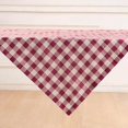 thumbnail image 2 of Solino Home Linen Tablecloth 52 x 52 Inch - 100% Pure Linen Beet and Cream Square Table Throw - Morgan Check, Machine Washable Table Cloth for Fall, Autumn, Halloween, Thanksgiving, Christmas, Holida, 2 of 4