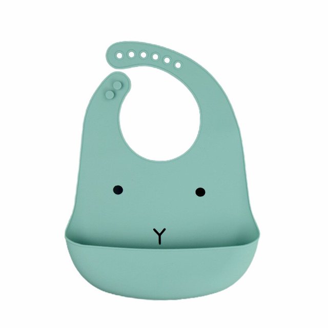Waterproof Soft Baby Silicone Bibs Cute Cartoon Printed Kids Girl Boy Adjustable Children Bib Baby Lunch Feeding StuffPanda He Qiyong unisex