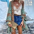 thumbnail image 2 of Jesscasday Women's Long Sleeve Swimsuit Cover Up Floral Print Beachwear Long Sleeve Blouse, 2 of 12