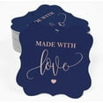 thumbnail image 2 of Inkdotpot Pack Of 50 Made With Love Wedding Paper Tags DIY Craft Bracket Shape Real Rose Gold Foil Hang Tags, 2 of 7