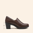 thumbnail image 2 of Zapatos DREAM PAIRS LOLA Tacones Bajos Anchos Marrón Oscuro Talla 9, 2 of 9