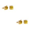 thumbnail image 4 of Qarigey Pendientes de tuerca colgantes de patrón corto, pendientes de fiesta, decoraciones de dama de aniversario, pendientes sencillos, de joyas de Amarillo 2piezas Qarigey CBP305102, 4 of 5