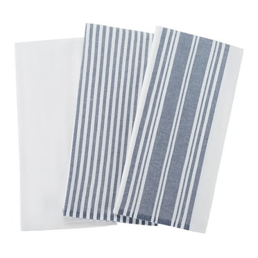 Better Homes & Gardens Washed Indigo Cotton Woven Dual-Purpose Oversized Kitchen Towels 3 Pack