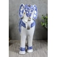 thumbnail image 7 of Feng Shui Ming Style Blue And White Ornate Design With Crystals Elephant Statue, 7 of 7