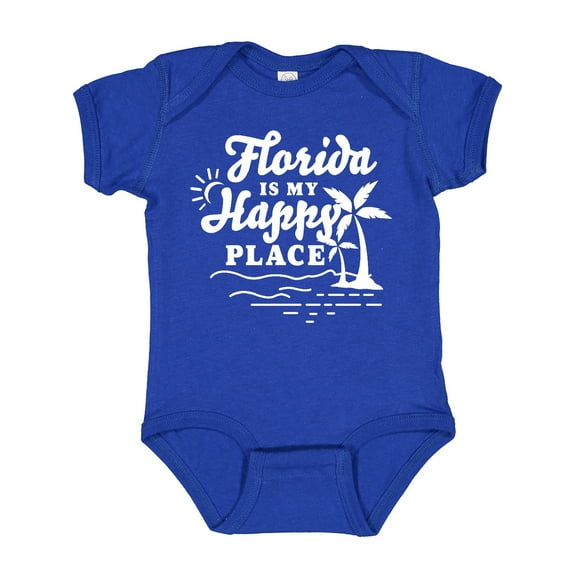 Inktastic Florida is My Happy Place with Palm Trees Boys or Girls Baby Bodysuit
