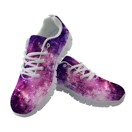 

Spring Sneakers with Pretty Colorful Galaxy Print Shoes Womens Flats Lace-Up Platform Girls Mesh Footwear Comfortable