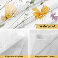 thumbnail image 4 of Watercolor Flower No Hooks Shower Curtain with Snap-in Liner Spring Wildflower Leaf Pink Daisy Plant Shower Curtains for Bathroom, Waterproof, Easy Install, Washable 36"x72", 4 of 9