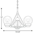 thumbnail image 3 of Progress Lighting Spatial Collection, 3-Light Semi-Flush Convertible Fixture, Matte Black, Clear Globe Shades, 3 of 5