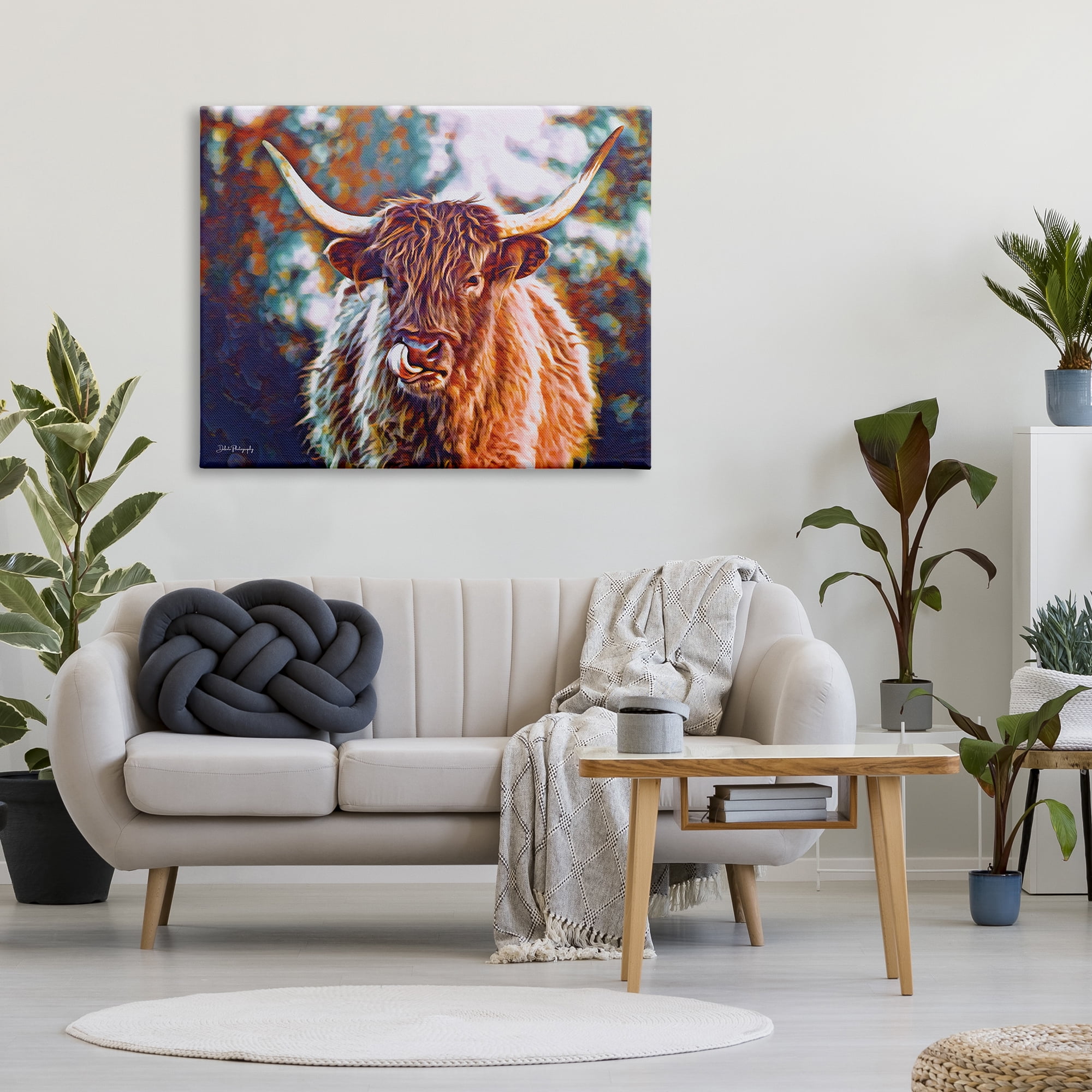 Stupell Industries Modern Cattle Portrait Animals & Insects Photography Gallery Wrapped Canvas Print Wall Art, 48 x 36