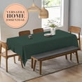 thumbnail image 5 of Wealuxe Green Tablecloth 60x102 - Rectangular 6 feet Table Cover, 2 Pack, Dark Green, Hunter green, 5 of 8
