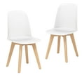 thumbnail image 1 of Gymax Modern Dining Chairs Set of 2 Armless Kitchen Chairs 330 LBS Load Capacity White, 1 of 7