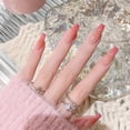 thumbnail image 3 of 24 Pcs Ongles Longs Pressés Dégradé Rouge Design Doux Style Couverture Complète Ongles, 3 of 7