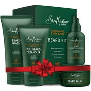 SheaMoisture Complete Beard Styling Set - Maracuja & Shea Oils - Conditioning Oil, Balm, Detangler & Wash Gift Box