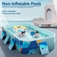 thumbnail image 2 of HDUTNGISN 100"Collapsible Rectangular Non-Inflatable Family Pool,Hard Plastic Shell, Blue, 2 of 10