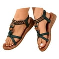 thumbnail image 3 of Xijirk Women Sandals Casual Wear Boho Style Open Toe Wedge Heel Women Sandals for Summer Days Must Have Addition to Your Footwear Collection,Green,8.5, 3 of 9
