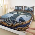 thumbnail image 3 of jejeloiu Wild Animal Birds Queen Sheet Sets,Boho Tree Of Life Bed Set For Adults 4 Pieces, 3 of 7