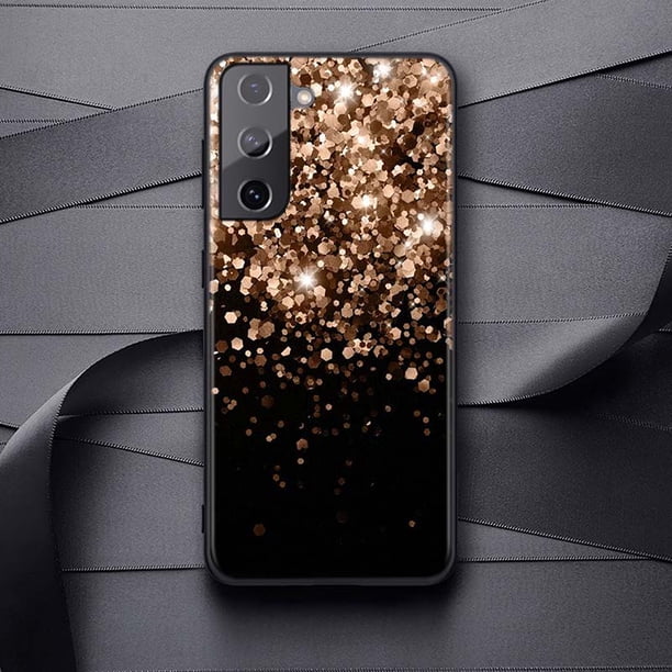 Love Rose Gold Style para Samsung Galaxy S23 S22 S21 S20 FE Ultra S10 S10E Lite 5G S9 S8 S7 S6 Edge Plus, funda de teléfono negra, Fundas Tan Jianjun unisex