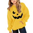 thumbnail image 6 of Girls Oversized Hoodies Halloween Pumpkin Graphic Hooded Sweatshirts Teen Kids Cute Funny Pullover Tops Cotton Casual Fashion Sweater, 6 of 6