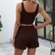 thumbnail image 5 of Trajes De Dos Piezas Conjunto de muebles para el hogar para mujer, suelto, sin mangas, de punto, para ocasiones diarias (café M) Cgtredaw Para estrenar, 5 of 6