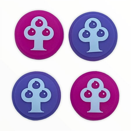 JenDore Purple & Pink Trees 4Pcs Silicone Thumb Grip Caps for Nintendo Switch