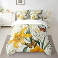 thumbnail image 2 of Erosebridal Vibrant Flower Bedding Twin Size, Vintage Botanical Bedding Sets Twin Size, Butterfly Bed Set, Breathable Bedroom Decorative, 7pcs, 2 of 6