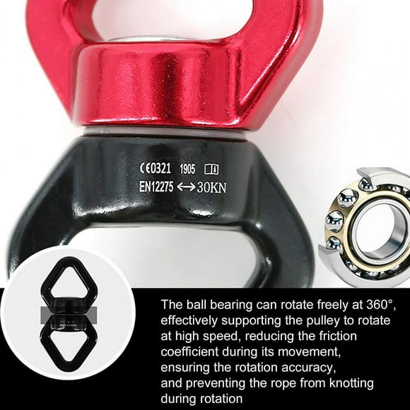 Swing Swivel 30KN Rotational Device Accessories for Rock Dance Hammock 360 Degree Climbing Rope Connector Mountaineering Spinner Swivels Hardware Black