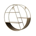 thumbnail image 1 of Rongfmy Floating Shelf Display Rack Round Wall Mounted Geometric Decorative Decor Organizer for Office Coffee Bar Bedroom Living Room Copper Color, 1 of 9