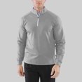 thumbnail image 6 of Beugl Mens Shirts Clearance, Mens Casual Long Sleeve Quarter Zip Pullover Shirt Pullover Men's Plunging Sleeve Pullover Golf Shirts for Men, Polo Shirts for Men Grey L, 6 of 6