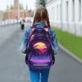 thumbnail image 6 of FORMRS Unisex Backpack Elementary School Travel Bookbag with Reflective Stripes, Pink Digital Art, 6 of 7
