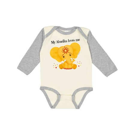 

Inktastic Etana Abuelita loves me Gift Baby Boy or Baby Girl Long Sleeve Bodysuit
