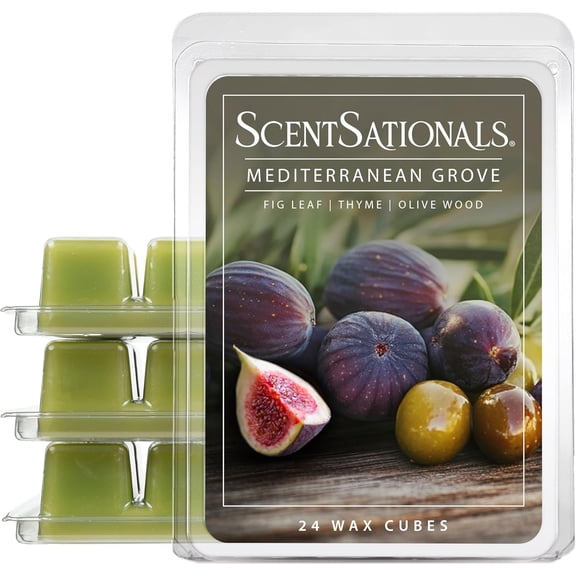 Scentsationals Wax Melts, Wax Cubes Strong Scent – Getaway Collection Mediterranean Grove – Long Lasting Scented Melts for Warmer, 10oz (24-Cubes)
