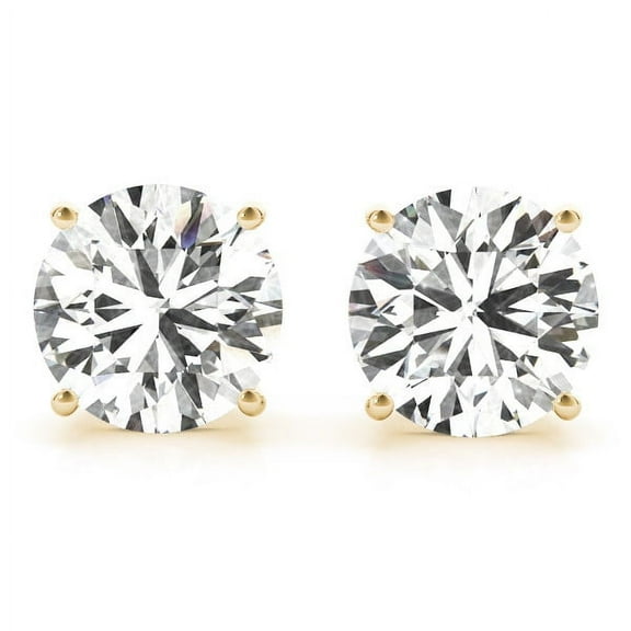 KohinoorGems 0.30 Carat Diamond ( Lab Grown ) Stud Earrings Women Jewelry In 14K Yellow Gold With Backs