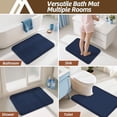 thumbnail image 5 of Bath Rugs for Bathroom Extra Thick- Anti-Slip Bath Mats Soft Plush Yarn Shaggy 100% Strong Mirco Polyeste Mat Living Room Bedroom Mat Floor Water Absorbent(Navy,20x32 - Inches), 5 of 8