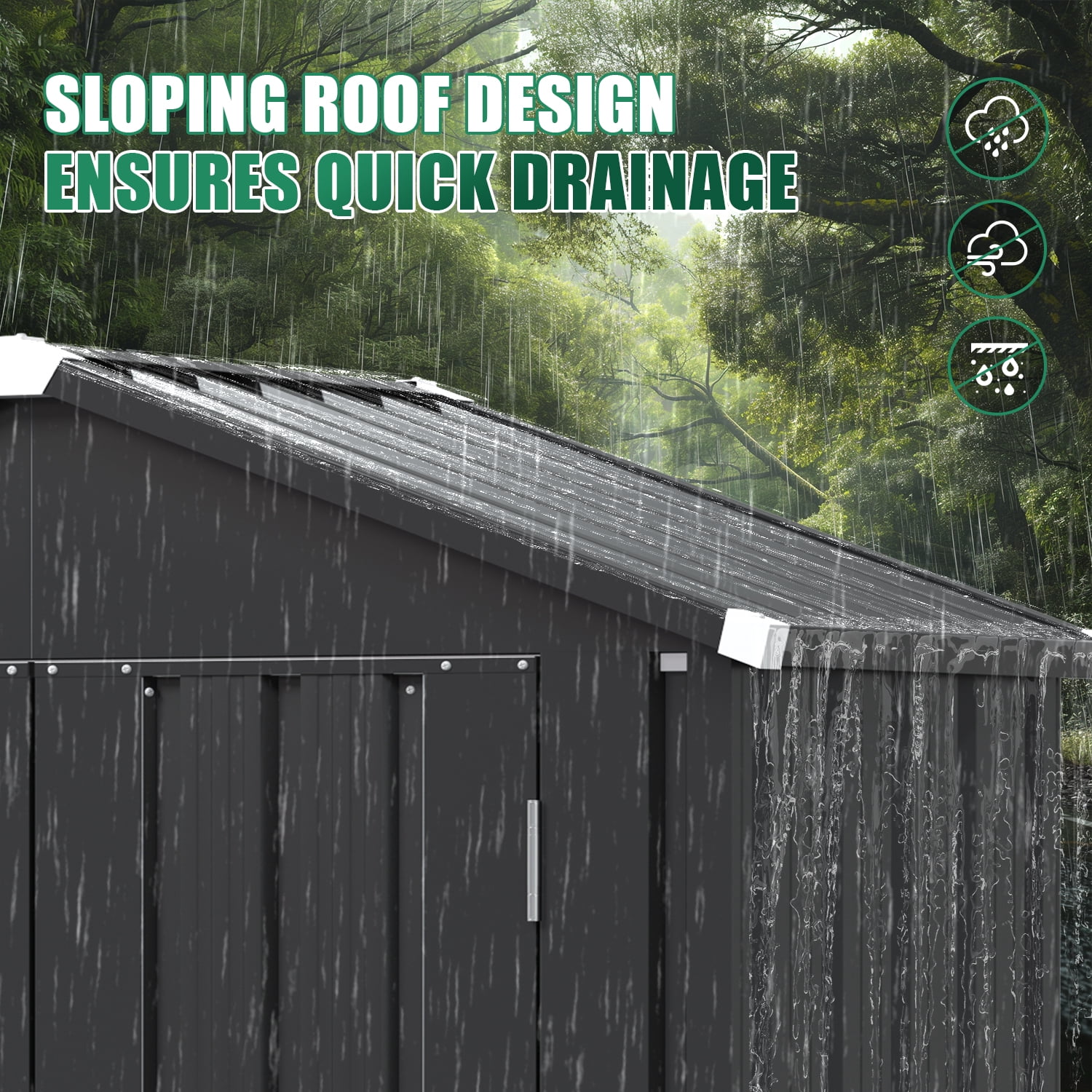 BaPiPro 4x2 ft Outdoor Storage Shed with Floor, Metal Shed with Shelves, Small Tool Shed, Metal Cabinet for Patio Backyard Garden