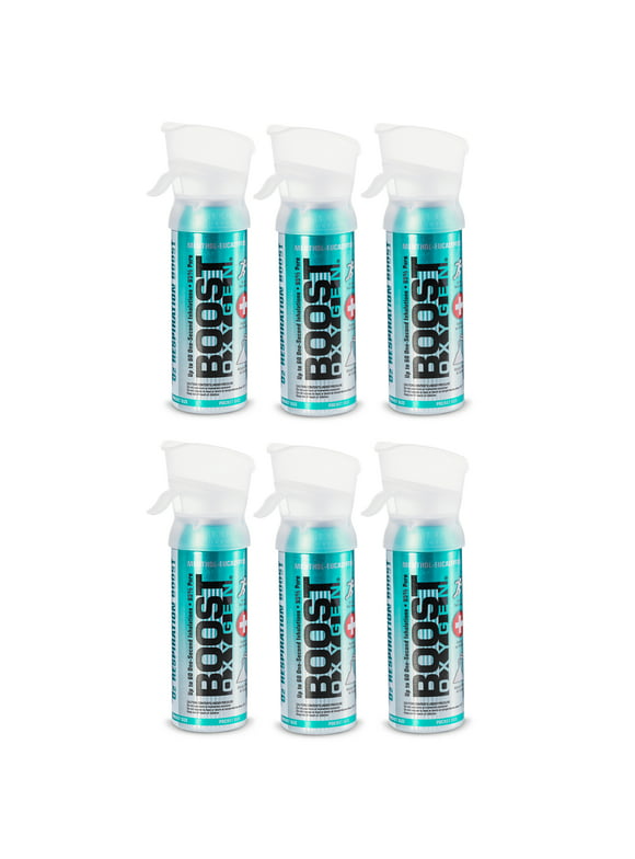 Boost Oxygen 3 Liter Pocket Sized Canned Oxygen, Menthol Eucalyptus (6 Set)