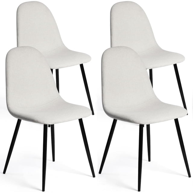 Sillas de comedor Furniturer, cómodas, tapizadas, juego de 4