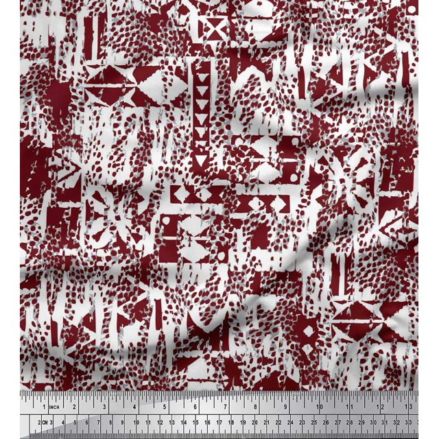 Soimoi polyester Crepe Fabric Animal Skin Texture Decor Fabric Printed Yard 42 Inch Wide