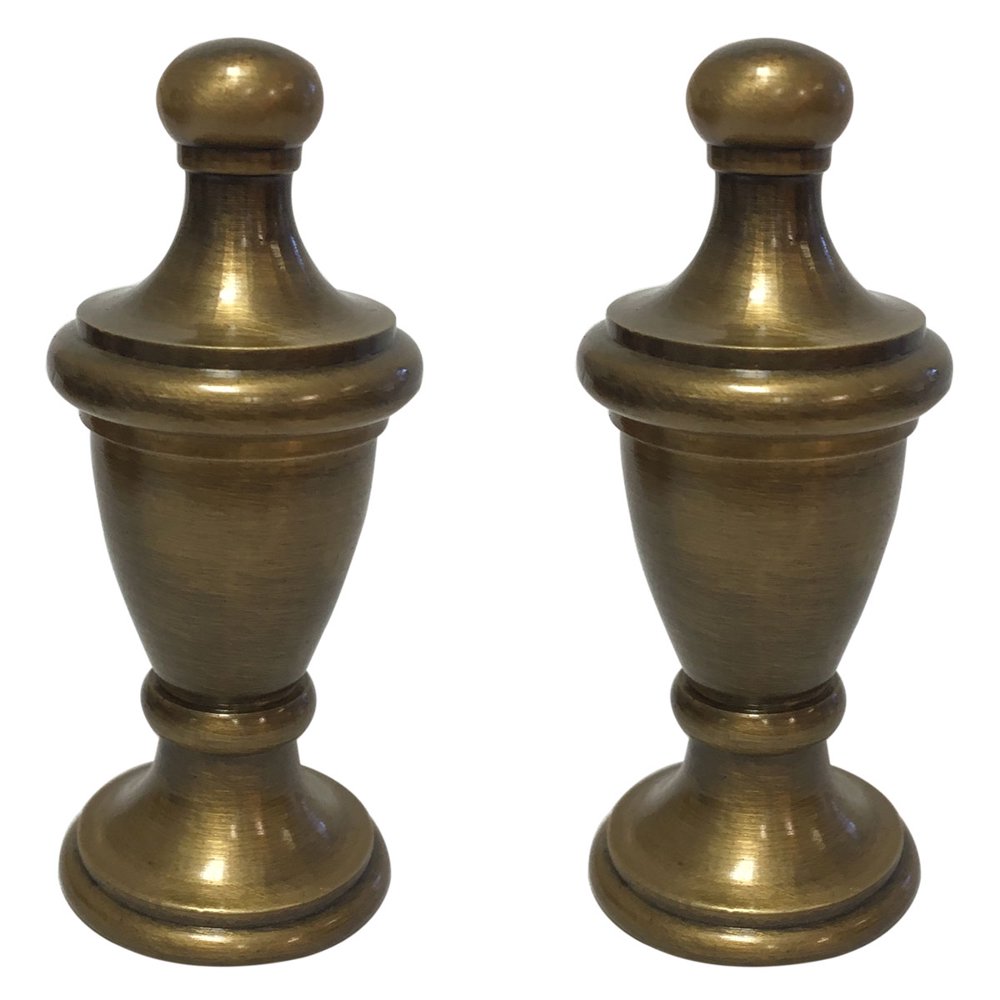 Royal Designs Simple Vase Design Lamp Finial with Antique Brass Finish