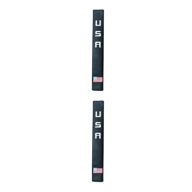 Greeniant Golf Alignment Stick Cover cuatro tréboles Cuero de alta negro negro 2piezas