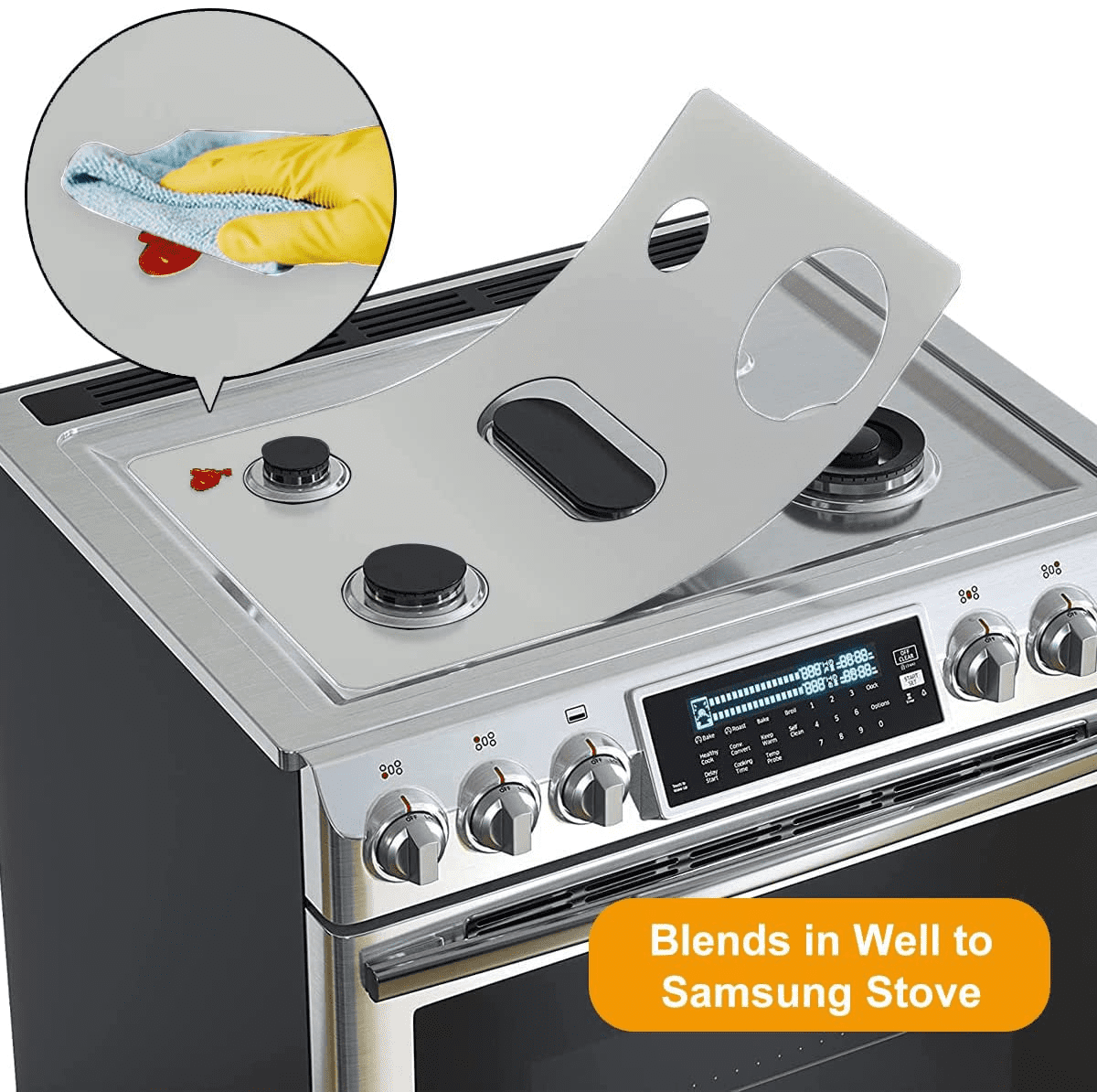 STOVE LAB-Platinum Grade Silicone Stove Cover| Samsung Stove Top Protector|  Heat Resistant & Reusable Stove Guard Stove Top Protector| Non-Stick Stove