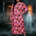 thumbnail image 4 of IUYRTFE Women Plus Size Halloween Print Long Sleeve Nightgown Loose Fit Sleep Dress for Fall Winter Lounge Wear, 4 of 8