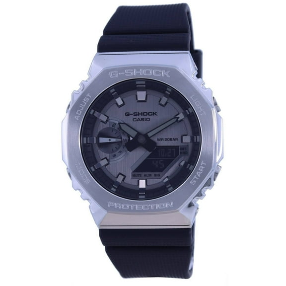 Casio Men's 23 mm Metal Covered Analog Digital Resin Strap Quartz Wristwatch, Gray, GM-2100-1A