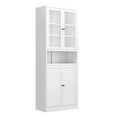 thumbnail image 5 of Wooden Sideboards Metal Kitchen Pantry Cabinet - 72" Tall Storage with Adjustable Shelves (White), Heavy Duty Stainless Steel Frame, Freestanding Cabinet for Kitchen/Pantry/Bathroom,Sideboards With S, 5 of 13
