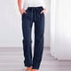 thumbnail image 2 of Pantalones de entrenamiento con cintura elástica para mujer - Pantalones largos lisos, corte holgado informal - Tejido cómodo para todas las ocasiones - Tallas S-XXXXXL, 2 of 7